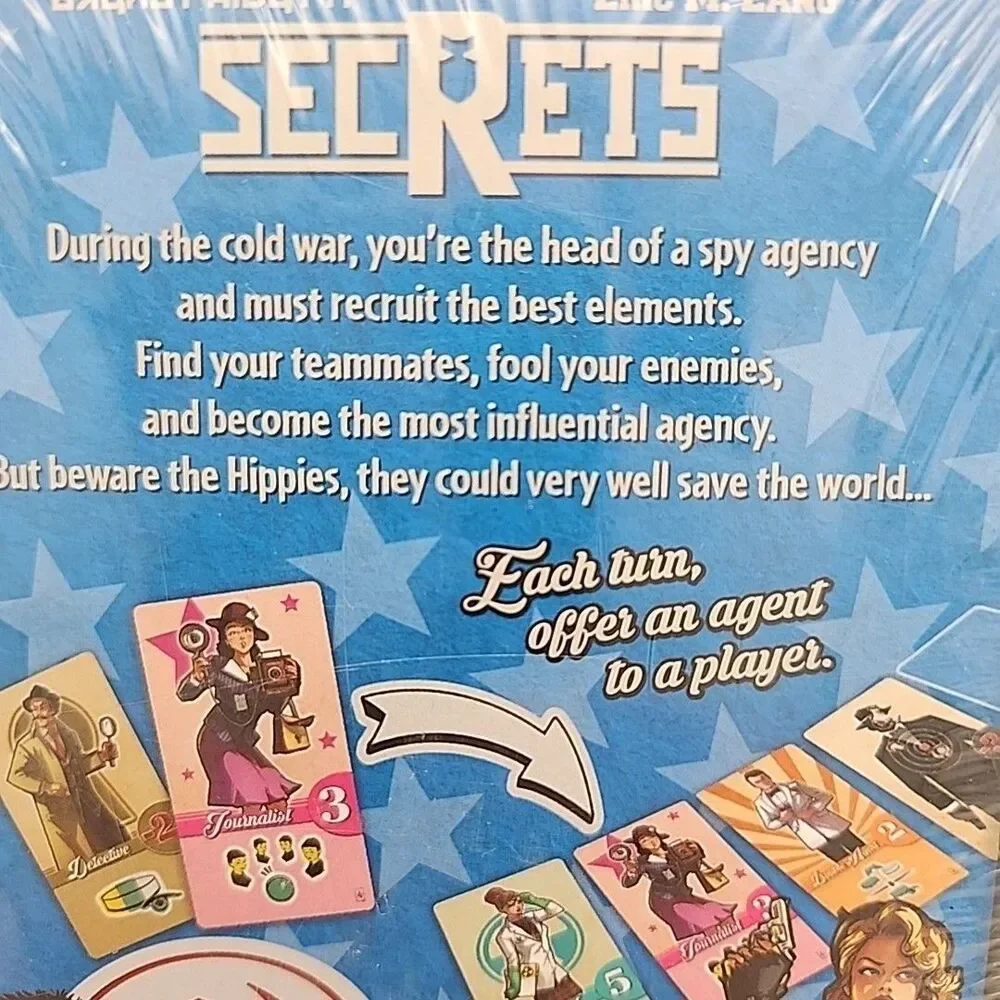 Game Secrets Card Repos Production Eric M. Land Cold War Spy Board Bluff NEW